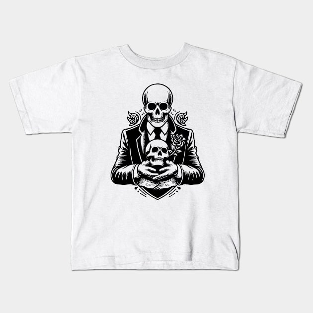 hamlet with skull Kids T-Shirt by lkn